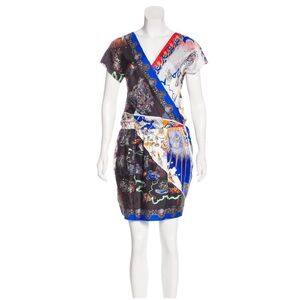 Carven - Pure Silk Multicolour Mythological Mini Dress
